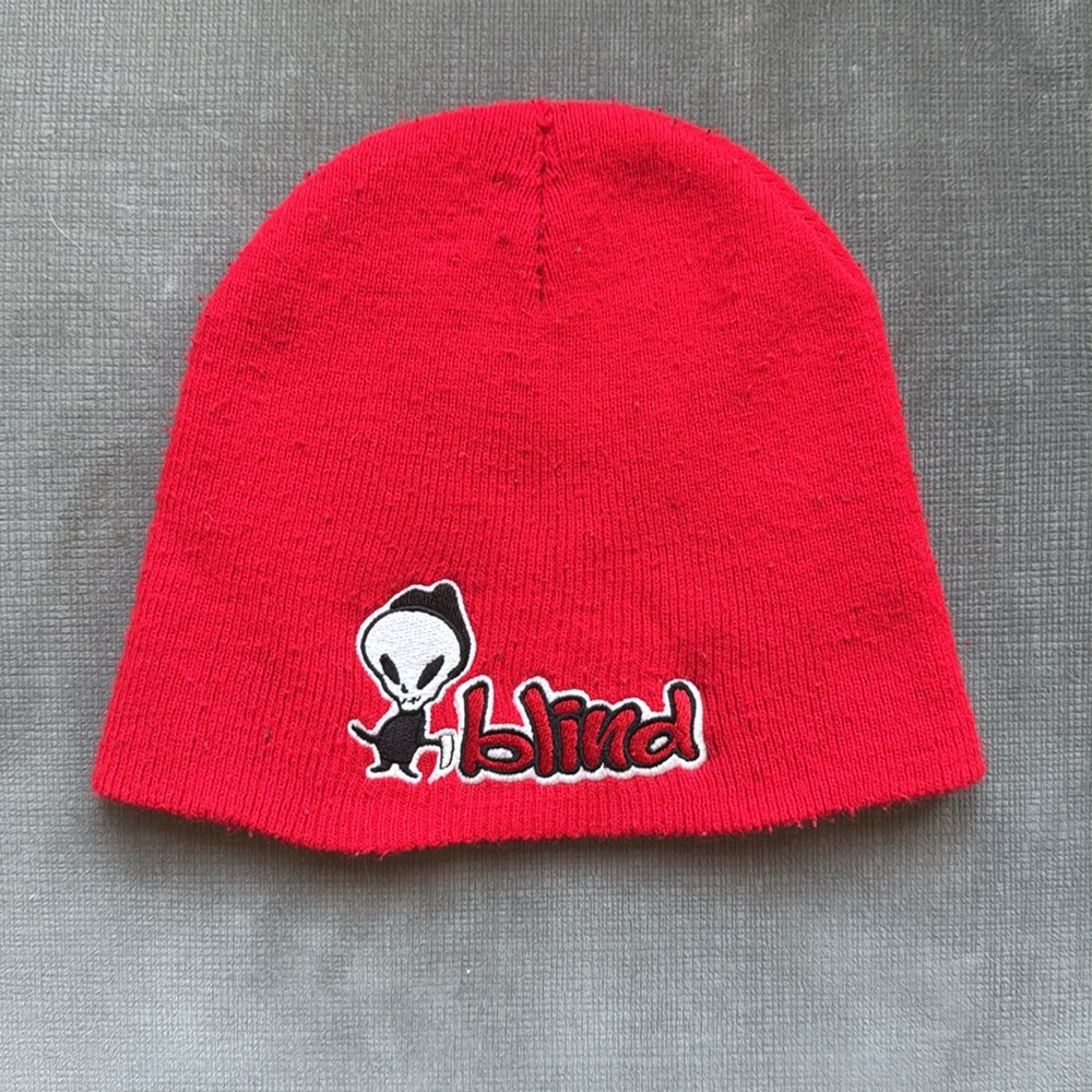 Vintage Blind Skateboards Beanie / Reaper / Red / Iron Maiden - Picture 6 of 8